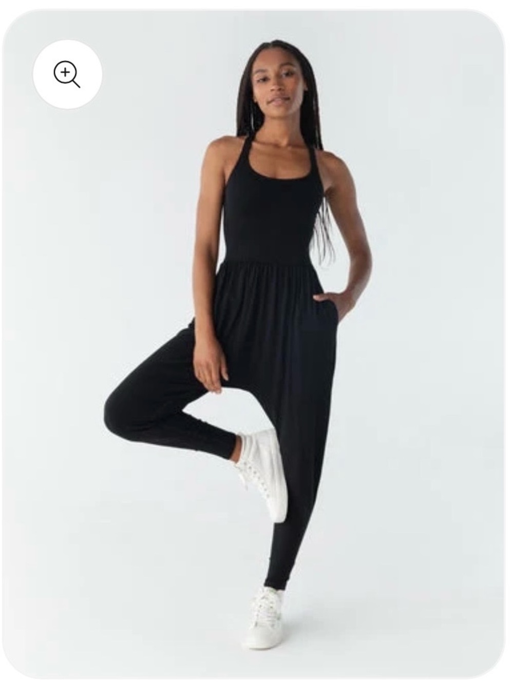 Black Women's Jumpsuit with Racerback